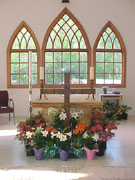 the altar before the service