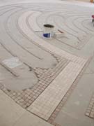 the labyrinth is being made of about 40,000 2x2 tiles