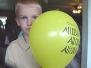 Gregory with a balloon