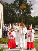 Griffin leads the Palm Sunday procession