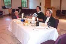The head table at the start of the seder