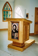 The pulpit at King of Peace