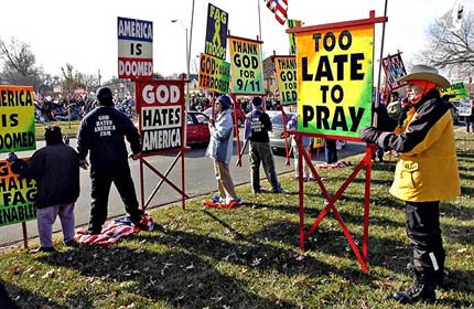 Westboro protesting at a soldier's funeral
