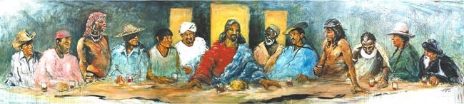 The Last Supper with Twelve Tribes by Hyatt Moore