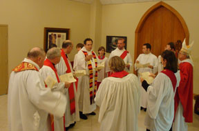 The clergy before the worship service
