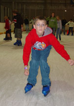 Kyle zooms down the ice
