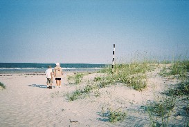Front dunes and the crossing marker